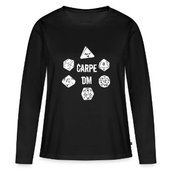 T-shirt Guerrilla Carpe DM Shirt Funny Carpe Diem - T-shirt manches longues Premium bio Femme - noir - Devant - Julia (174cm)