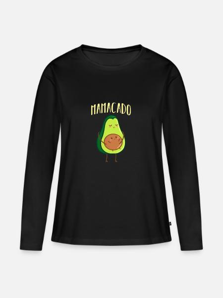 Mamacado Schwangerschaft Verkündung - Frauen Premium Bio Langarmshirt - Schwarz