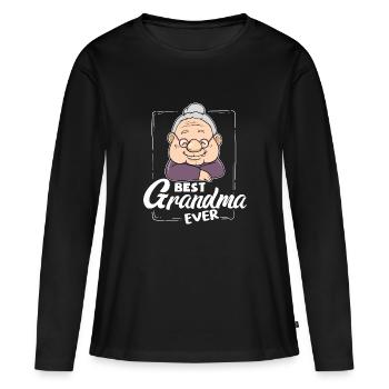 Grand-mère grand-mère grand-mère grand-mère grand-mère maman - T-shirt manches longues Premium bio Femme - noir - Devant - Julia (174cm)