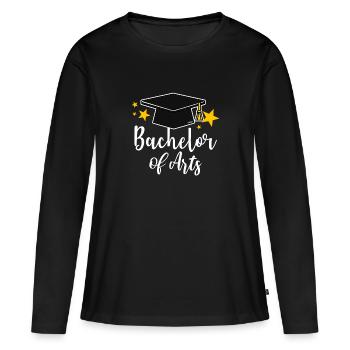 Obtention du diplôme de baccalauréat en arts - T-shirt manches longues Premium bio Femme - noir - Devant - Julia (174cm)