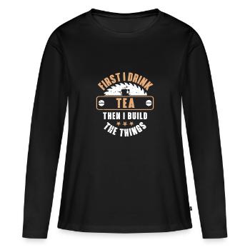 Menuisier menuisier menuisier - T-shirt manches longues Premium bio Femme - noir - Devant - Julia (174cm)