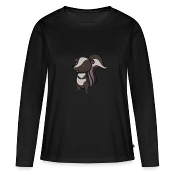 Stinktier Haustier Skunk Liebhaber Geschenk - Frauen Premium Bio Langarmshirt - Schwarz - Vorne - Julia (174cm)