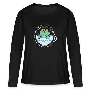 Tea Rex tea tea drinker - Women's Premium Organic Long Sleeve Shirt - black - Front - Julia (174cm)