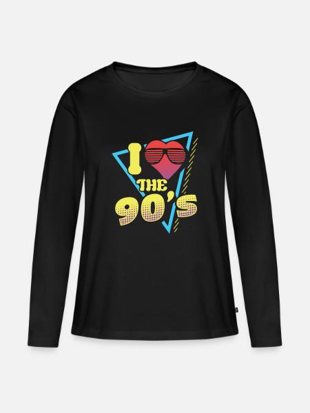 J'aime les années 90 J'aime les années 90 90 - Premium økologisk langærmet T-shirt til kvinder - sort