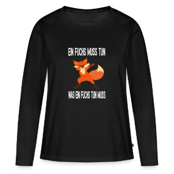 Einfuchs muss tun was ein Fuchs tun muss - Frauen Premium Bio Langarmshirt - Schwarz - Vorne - Julia (174cm)