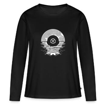 Vinyl record gift | record collector - Women's Premium Organic Long Sleeve Shirt - black - Front - Julia (174cm)
