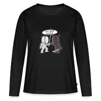 Escrime escrime épée épée épée épée sabre - T-shirt manches longues Premium bio Femme - noir - Devant - Julia (174cm)
