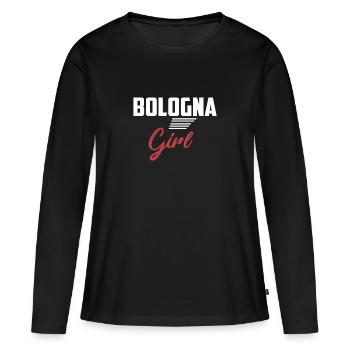 Bologna Girl - Frauen Premium Bio Langarmshirt - Schwarz - Vorne - Julia (174cm)