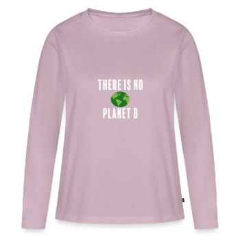 There is no Planet B - T-shirt manches longues Premium bio Femme - rose poudré - Devant - Julia (174cm)