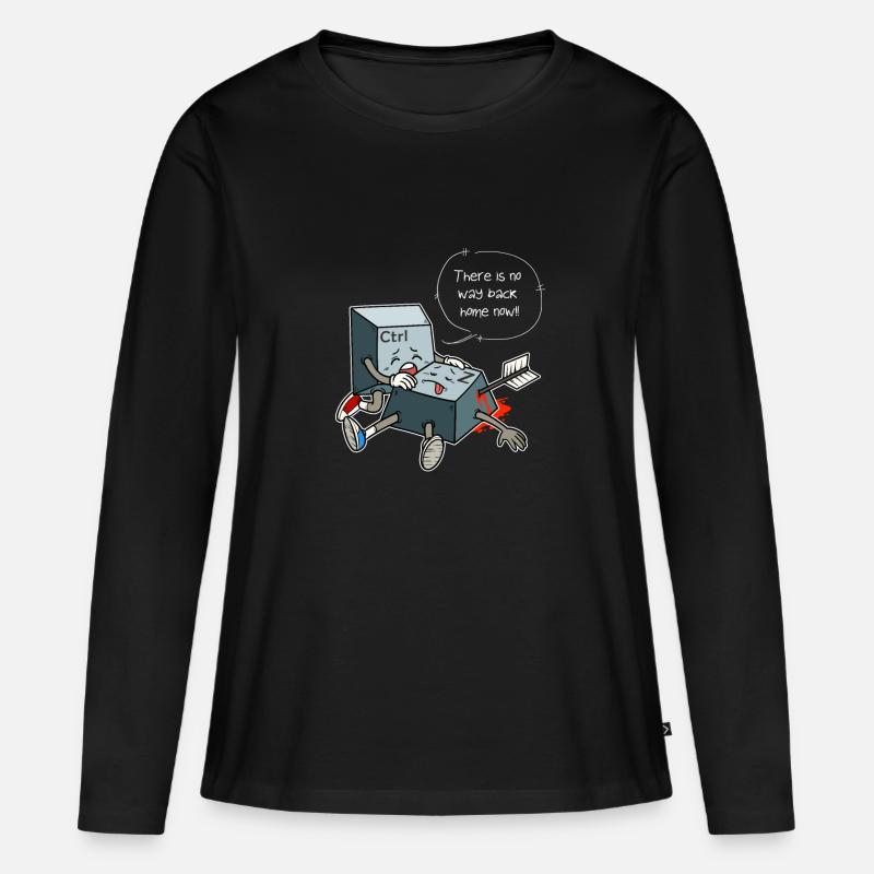 Tastatur Keyboard Computer PC Nerd Löschen Delete - Frauen Premium Bio Langarmshirt - Schwarz