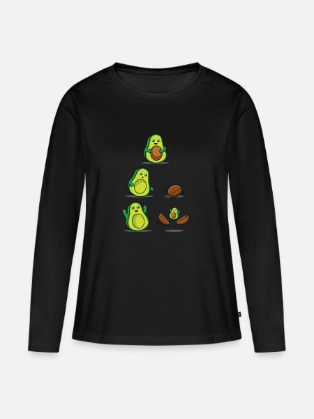 Avocado Mom für Schwangerschaft Mamacado Lovers - Frauen Premium Bio Langarmshirt - Schwarz