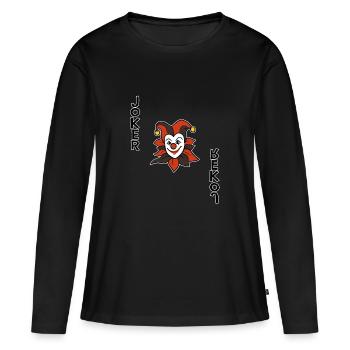 Joueur de cartes de jeu de cartes à jouer Joker Casino - T-shirt manches longues Premium bio Femme - noir - Devant - Julia (174cm)