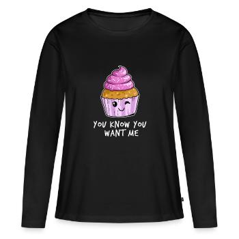 Muffin cupcake pastry chef - Women's Premium Organic Long Sleeve Shirt - black - Front - Julia (174cm)