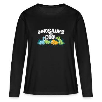 Dinosaurier Sind Cool Dino Sammlung - Frauen Premium Bio Langarmshirt - Schwarz - Vorne - Julia (174cm)