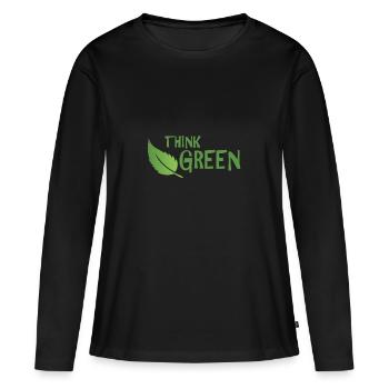 Climate protection - Women's Premium Organic Long Sleeve Shirt - black - Front - Julia (174cm)