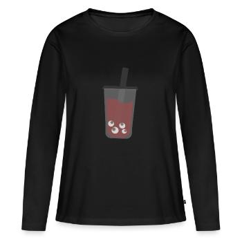 Gobelet d’horreur - T-shirt manches longues Premium bio Femme - noir - Devant - Julia (174cm)