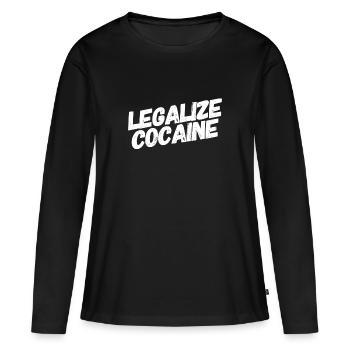 Légalisez l'amateur de drogue de cadeau drôle de bâillon de cocaïne - T-shirt manches longues Premium bio Femme - noir - Devant - Julia (174cm)