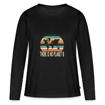 Il n'y a pas de planète b - T-shirt manches longues Premium bio Femme - noir - Devant - Julia (174cm)