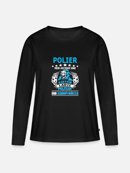 polier - Frauen Premium Bio Langarmshirt - Schwarz