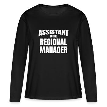 Assistante du bureau des cadeaux du responsable régional - T-shirt manches longues Premium bio Femme - noir - Devant - Julia (174cm)