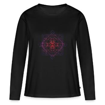 Sacred Geometry Sri Sacred - Women's Premium Organic Long Sleeve Shirt - black - Front - Julia (174cm)