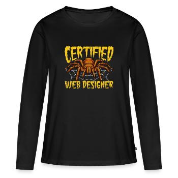 Zertifizierter Web designer Geschenk Web Design - Frauen Premium Bio Langarmshirt - Schwarz - Vorne - Julia (174cm)