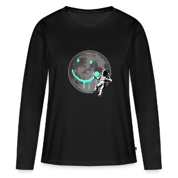 Astronaut Spray Mond Sprayer Graffiti Weltraum All - Frauen Premium Bio Langarmshirt - Schwarz - Vorne - Julia (174cm)