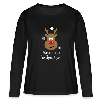 Mon premier noel - T-shirt manches longues Premium bio Femme - noir - Devant - Julia (174cm)