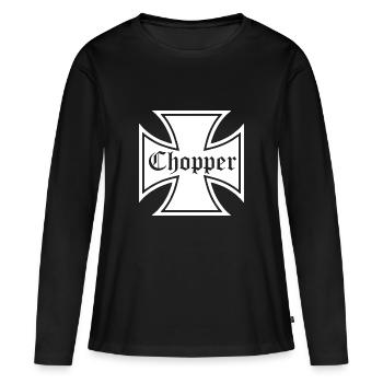 Iron Cross Chopper Iron Cross - Women's Premium Organic Long Sleeve Shirt - black - Front - Julia (174cm)