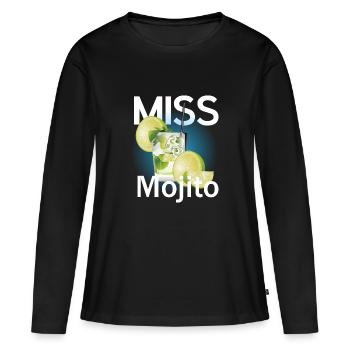Cocktail Mojito Lime says Miss Mojito - Women's Premium Organic Long Sleeve Shirt - black - Front - Julia (174cm)