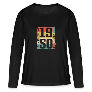 Awesome Since 1950, Legend Since 1950 - Frauen Premium Bio Langarmshirt - Schwarz - Vorne - Julia (174cm)