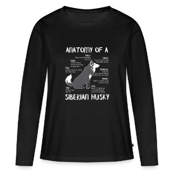 Siberian Husky Gift for Dog Lovers Gifts - Frauen Premium Bio Langarmshirt - Schwarz - Vorne - Julia (174cm)