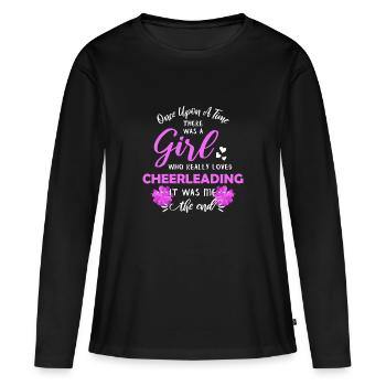 Cheerleader Gift Ideas Cheer Gifts Cheerleader - Frauen Premium Bio Langarmshirt - Schwarz - Vorne - Julia (174cm)