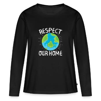Protection du climat Fridays For Future Demo Climat - T-shirt manches longues Premium bio Femme - noir - Devant - Julia (174cm)