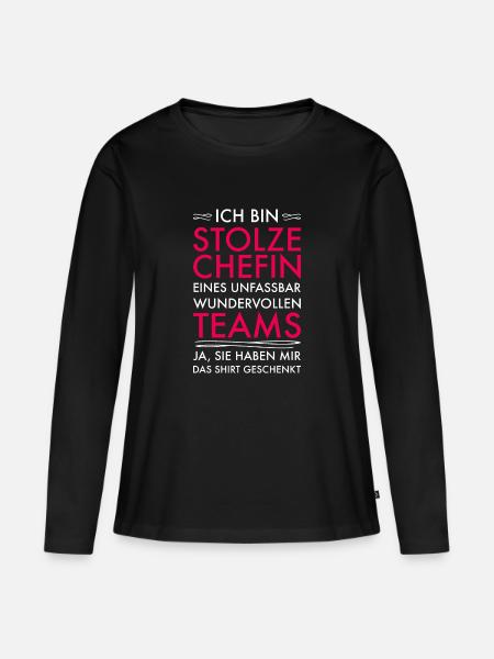 Stolze Chefin Geschenk für Chefin lustig Spruch - Frauen Premium Bio Langarmshirt - Schwarz