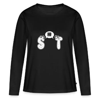 merde - T-shirt manches longues Premium bio Femme - noir - Devant - Julia (174cm)