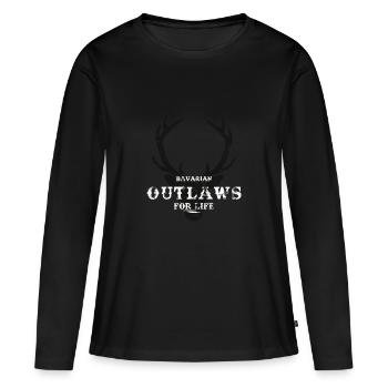 Cadeau de cerf bavarois hors-la-loi bavarois - T-shirt manches longues Premium bio Femme - noir - Devant - Julia (174cm)
