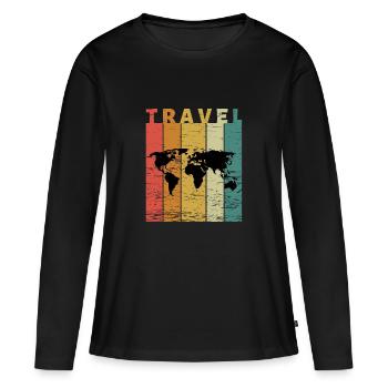 Travel friends gift t-shirts vacation trip - Women's Premium Organic Long Sleeve Shirt - black - Front - Julia (174cm)