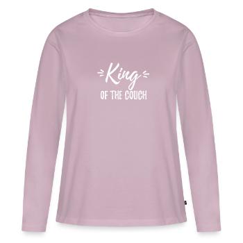 Roi du canapé - T-shirt manches longues Premium bio Femme - rose poudré - Devant - Julia (174cm)