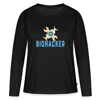 Cadeau d'amant de science de Biohacker Scientist - T-shirt manches longues Premium bio Femme - noir - Devant - Julia (174cm)