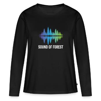 Natur Design Sound of Forest - Frauen Premium Bio Langarmshirt - Schwarz - Vorne - Julia (174cm)