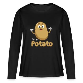 Ich bin ein Kartoffeldesign, Pommes Frites Design, Potato Gi - Frauen Premium Bio Langarmshirt - Schwarz - Vorne - Julia (174cm)