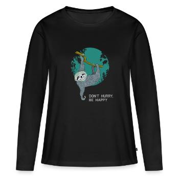 paresseux lent lent paresseux adolescent dormir fatigué - T-shirt manches longues Premium bio Femme - noir - Devant - Julia (174cm)
