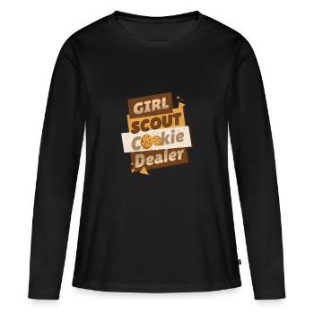 Girl scout biscuitier drôle scout - T-shirt manches longues Premium bio Femme - noir - Devant - Julia (174cm)