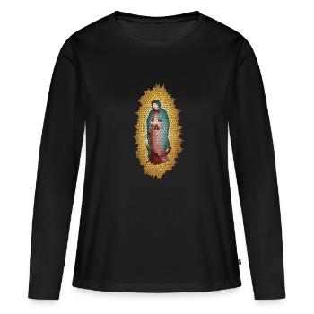 woman kirche nonne heilige jungfrau maria beten je - Frauen Premium Bio Langarmshirt - Schwarz - Vorne - Julia (174cm)