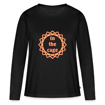 Design In the cage - T-shirt manches longues Premium bio Femme - noir - Devant - Julia (174cm)