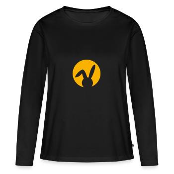 Conception simple de l’oreille pliée parfait cadeau de Pâques - T-shirt manches longues Premium bio Femme - noir - Devant - Julia (174cm)