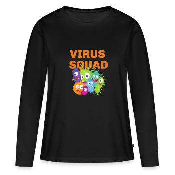 Virus d'équipe - T-shirt manches longues Premium bio Femme - noir - Devant - Julia (174cm)