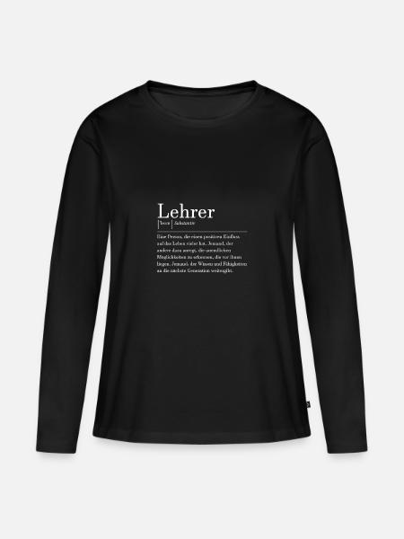 Lehrer Definition - Frauen Premium Bio Langarmshirt - Schwarz