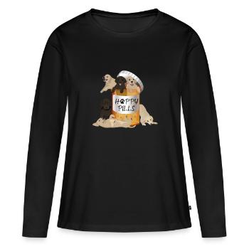 Happy Pills - Frauen Premium Bio Langarmshirt - Schwarz - Vorne - Julia (174cm)